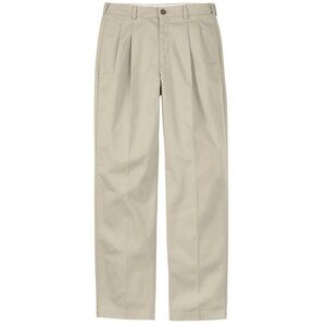 L.L. Bean Men's Wrinkle-Free Double Chinos, Natural Fit, Hidden Comfort, Pleated